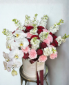 Luxury Red Flower Box With Orchids