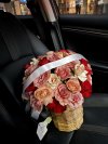 60 Red Coffee Tone Flower Basket