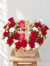 Luxury Red Tone Gift Basket For Tsubaki