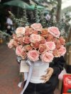 Rosy Cappucino Flower Box - 30 Roses