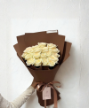 20 White Rose Mocha Trendy Wrapping