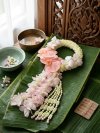 Modern Elegant Pink Orchid & Jasmine Fresh Garland