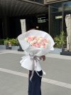 Pink Rose & Smiley Ping Pong White Foam Wrapping Bouquet