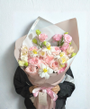 Soft Pink Rose & White Tulip Elegance Bouquet