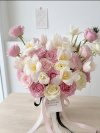 Luxe Pink Rose & White Tulip Ceramic Vase