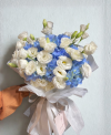 Blue Hydrangea with White Lisianthus Vase