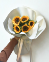 5 Sunflower Bouquet Trendy Wrapping