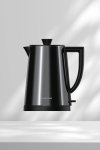 Black Stainless Steel Electric Kettle, 1.2-Liter Capacity