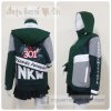 เสื้อรุ่น Custom ตัดต่อ4สี เขียวขี้ม้า-เขียวเข้ม-เทาอ่อน-ขาว ติดบังซิป