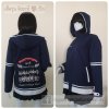 เสื้อรุ่น Custom2สี กรม-ขาว แต่งเส้นชายเสื้อ/กลางแขนซ้าย/หมวก แต่งธนูข้อมือแหลม