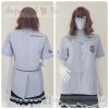 เสื้อช็อป Workshop shirt สีเทาอ่อน(โทนเย็น) เก็บเอวทรงสวย