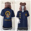 เสื้อช็อป Workshop shirt สีกรมสว่าง เก็บเอวทรงสวย