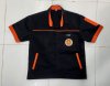 เสื้อช็อป Workshop shirt เอวจั๊ม ปกเชิ้ต สีดำ แต่งส้ม