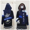 เสื้อรุ่น Custom ตัดต่อ4สี ดำ-กรม-ขาว-น้ำเงิน
