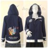 เสื้อรุ่น Custom2สี กรม-ขาว แต่งเส้น ข้อมือ/หมวก