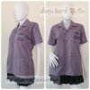 เสื้อช็อป Workshop shirt สีม่วงเผือก เก็บเอวทรงสวย