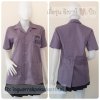 เสื้อช็อป Workshop shirt สีม่วงเผือก เก็บเอวทรงสวย