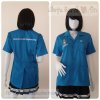 เสื้อช็อป Workshop shirt สีฟ้าทะเล เก็บเอวทรงสวย
