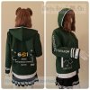 เสื้อรุ่น Custom2สี เขียวเข้ม-ขาว แต่งเส้น ข้อมือ/หมวก