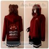 เสื้อรุ่น Custom2สี เลือดหมู-ดำ แต่งเส้นชายเสื้อ/ข้อมือ แต่งธนูข้อมือแหลม