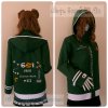 เสื้อรุ่น Custom2สี เขียวเข้ม-ขาว แต่งเส้นข้อมือ/หมวก แต่งธนูข้อมือแหลม