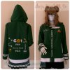 เสื้อรุ่น Custom2สี เขียวเข้ม-ขาว แต่งเส้นข้อมือ/หมวก แต่งธนูข้อมือแหลม