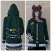 เสื้อรุ่น Custom2สี เขียวเข้ม-ขาว แต่งเส้น ข้อมือ/หมวก