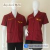 เสื้อช็อป Workshop shirt สีเลือดหมู เก็บเอวทรงสวย