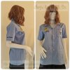 เสื้อช็อป Workshop shirt สีเทาอ่อนอมฟ้า เก็บเอวทรงสวย