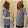 เสื้อช็อป Workshop shirt สีฟ้าอ่อนอมเทา เก็บเอวทรงสวย