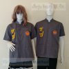 เสื้อช็อปคอจีน Workshop shirt สีเทาเข้ม เก็บเอวทรงสวย