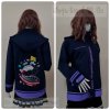 เสื้อรุ่น Custom2สี กรม-ม่วง แต่งเส้นชายเสื้อ/ข้อมือ แต่งธนูข้อมือแหลม