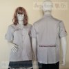 เสื้อช็อป Workshop shirt สีเทาอ่อน(โทนร้อน) เก็บเอวทรงสวย