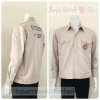 เสื้อช็อปปกเชิ้ต Workshop shirt สีครีมกากี เอวจั๊ม แขนเชิ้ต