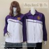 เสื้อรุ่น Standard ขาว-ม่วงเข้ม แต่งเฉียงหน้าหลัง