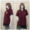 เสื้อช็อป Workshop shirt สีเปลือกมังคุด ผ้าSpandex เก็บเอวทรงสวย