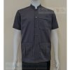 เสื้อช็อปคอจีน Workshop shirt สีเทาดำ เก็บเอวทรงสวย
