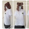 เสื้อช็อป Workshop shirt สีขาว เก็บเอวทรงสวย
