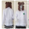 เสื้อช็อป Workshop shirt สีขาว แขนยาว เก็บเอวทรงสวย