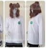 เสื้อช็อป Workshop shirt สีขาว แขนยาว เก็บเอวทรงสวย