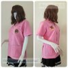 เสื้อช็อป Workshop shirt สีชมพูอ่อน ผ้าSpandex เก็บเอวทรงสวย