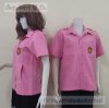 เสื้อซาฟารี สีชมพูอ่อน เข้ารูปทรงสวย
