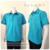 เสื้อซาฟารี สีฟ้า เข้ารูปทรงสวย