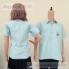 เสื้อซาฟารี สีฟ้าอมเขียวมิ้นท์อ่อน เข้ารูปทรงสวย