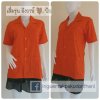 เสื้อช็อป Workshop shirt สีส้ม เก็บเอวทรงสวย