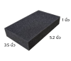 ฟองน้ำทายางดำ แบบหยาบ 3.5x5.2นิ้ว หนา 1 นิ้ว