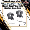 VECTOR OTICS 30mm X-Accu 1" Low Profile Picatinny Scope Rings