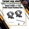 VECTOR OPTICS 34mm X-ACCU 1.1" Low Profile Scope Picatinny Ring