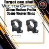 VECTOR OPTICS 30mm Medium Profile Scope Weaver Rings