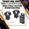 30mm X-Accu 1.5in Profile Dovetail Scope Rings